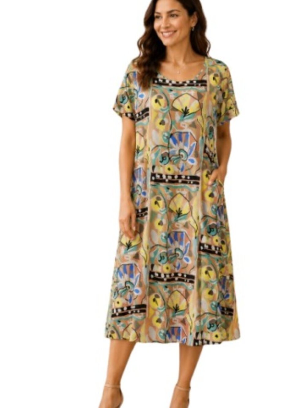 Anthropologie Vanessa Virginia Womens Mina Keyhole Back Shift Dress Silk Blend L